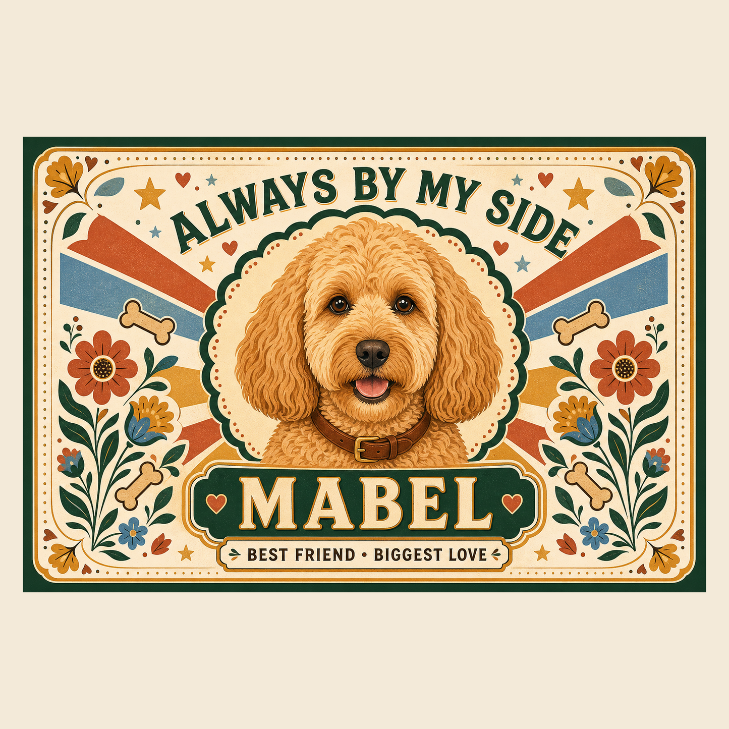Always By My Side personalised dog blanket artwork