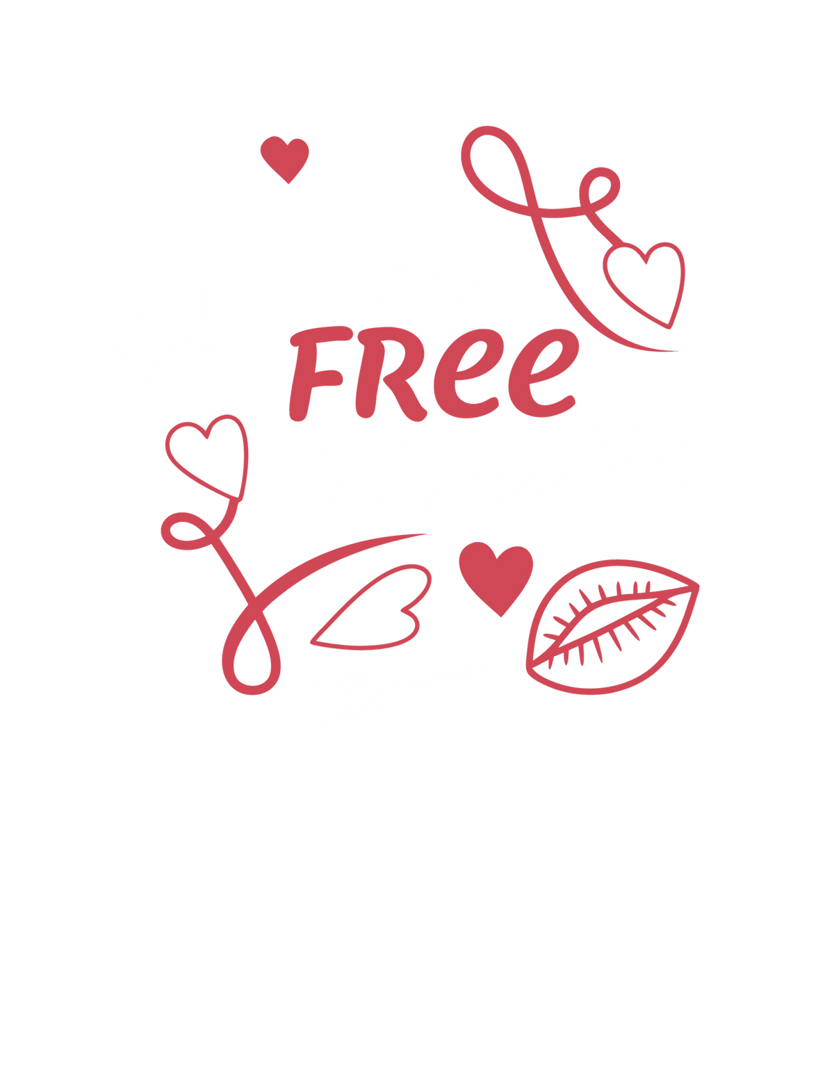 Dog Hoodie – I Give Free Kisses - Pink - Production artwork