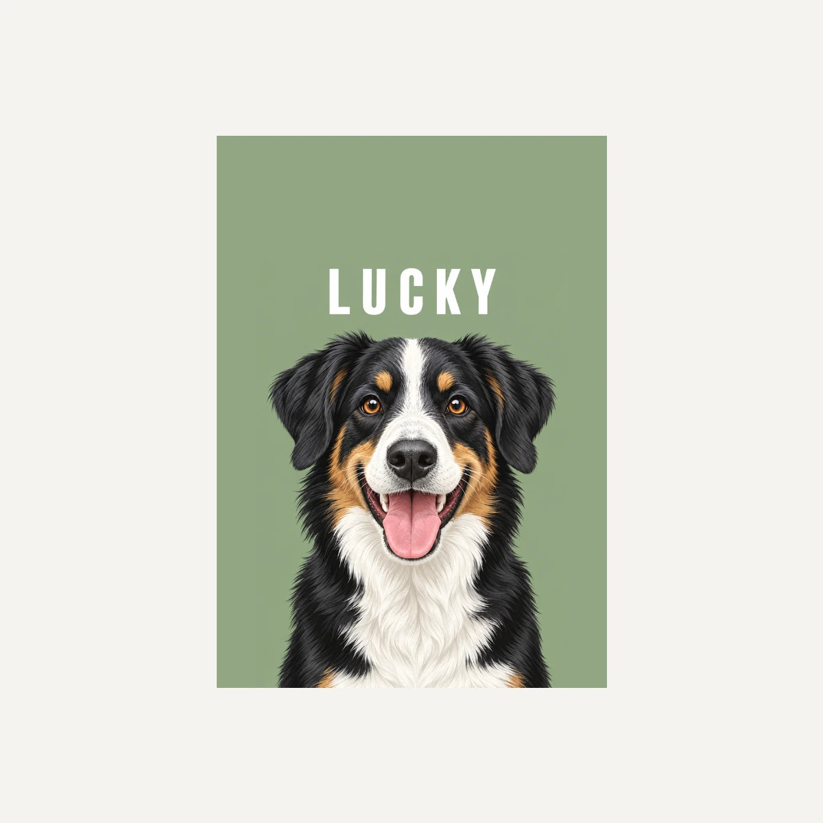 Personalised Dog Pawtrait Studio - Framed Print - Cream - Unframed print