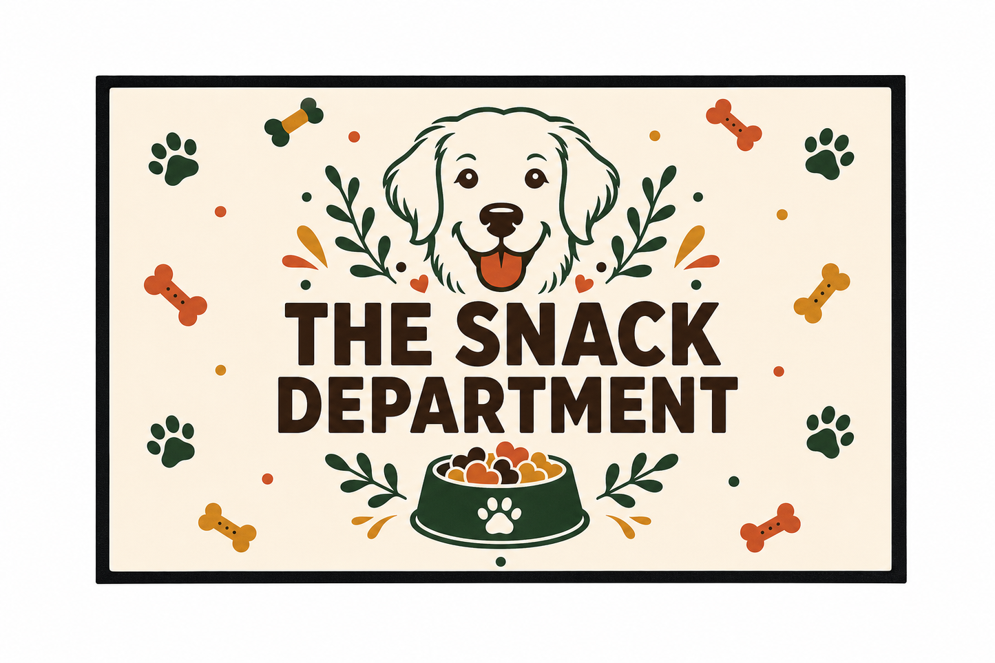 The Snack Department dog food mat 60 x 40 cm on a white background