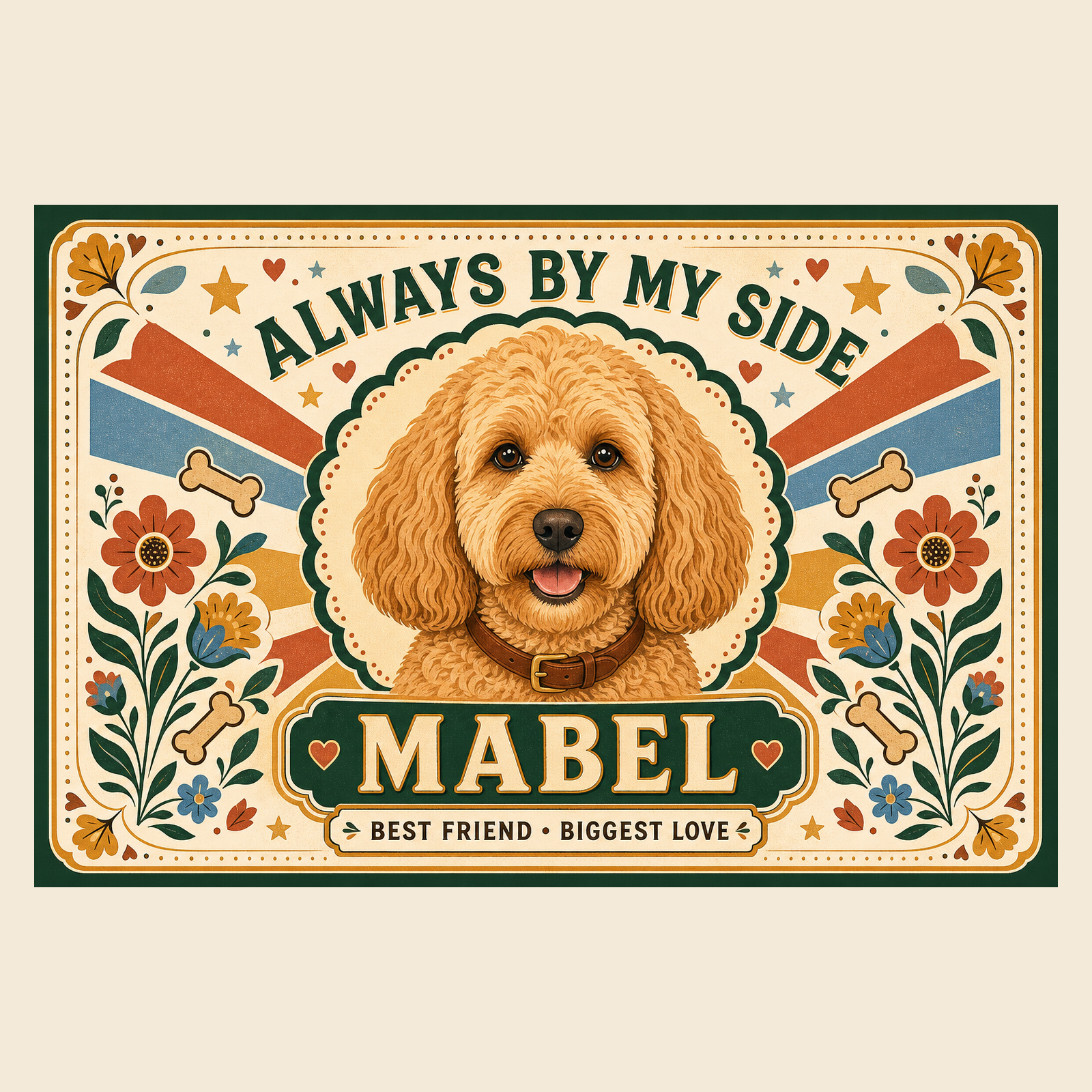 Always By My Side personalised dog blanket artwork