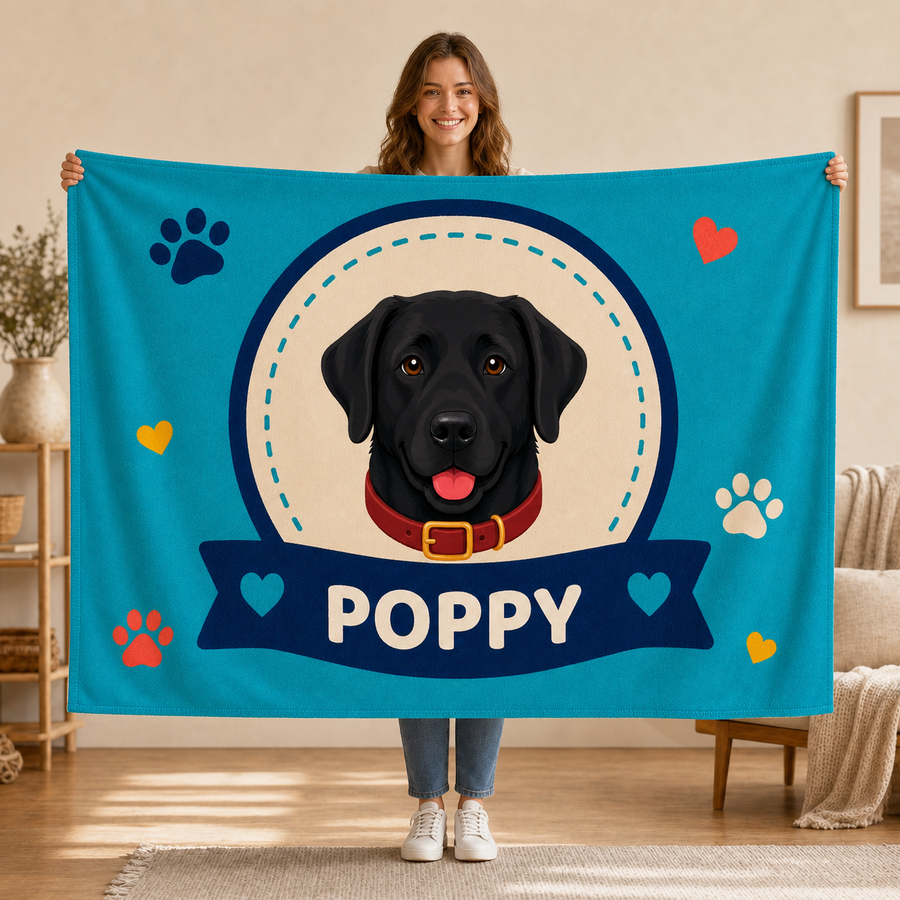Personalised Dog Blanket – Best Friend Badge