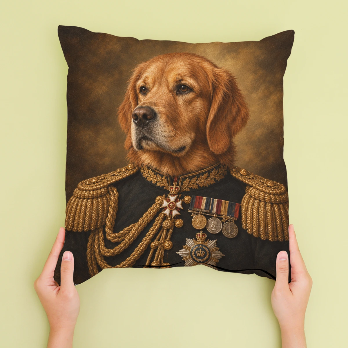 Personalised Dog The General - Cushion - Cream - Sofa lifestyle