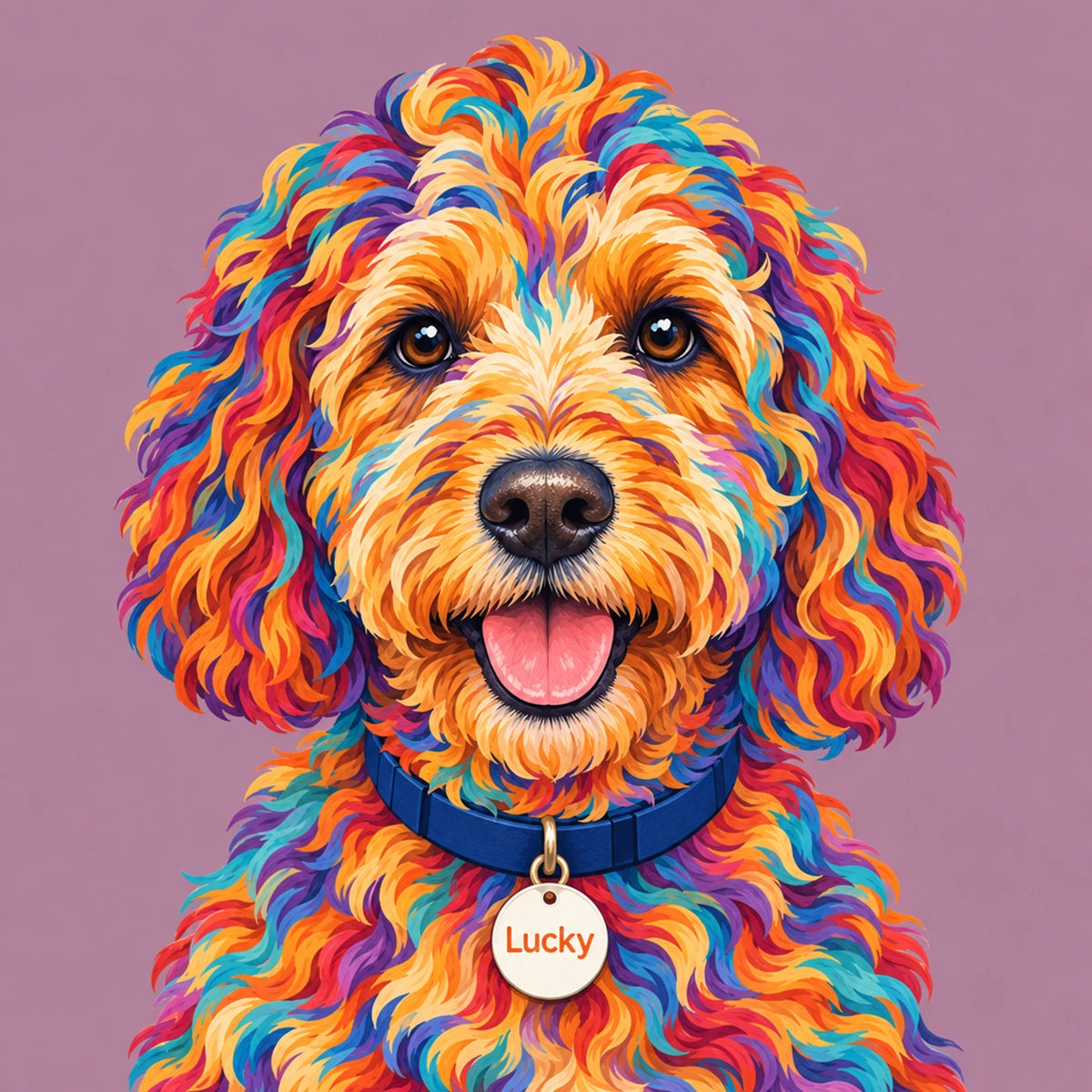 Personalised Pop Art Dog - Cushion - Cream - Finished artwork