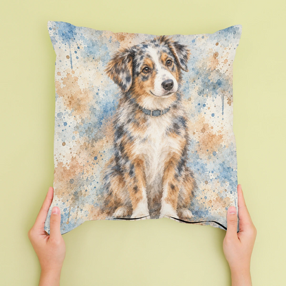 Personalised Watercolour Dog - Cushion - Cream - Sofa lifestyle