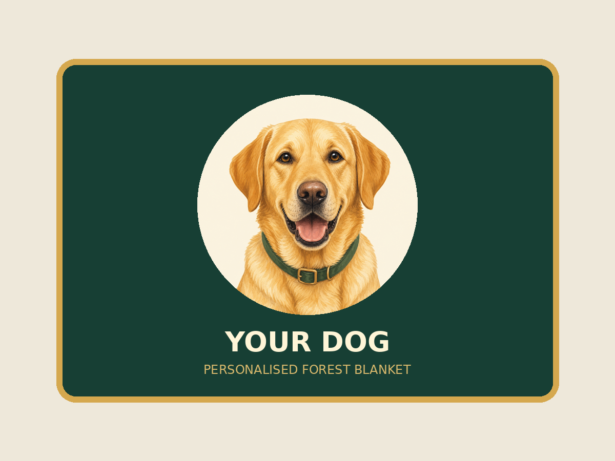 Personalised forest dog blanket preview