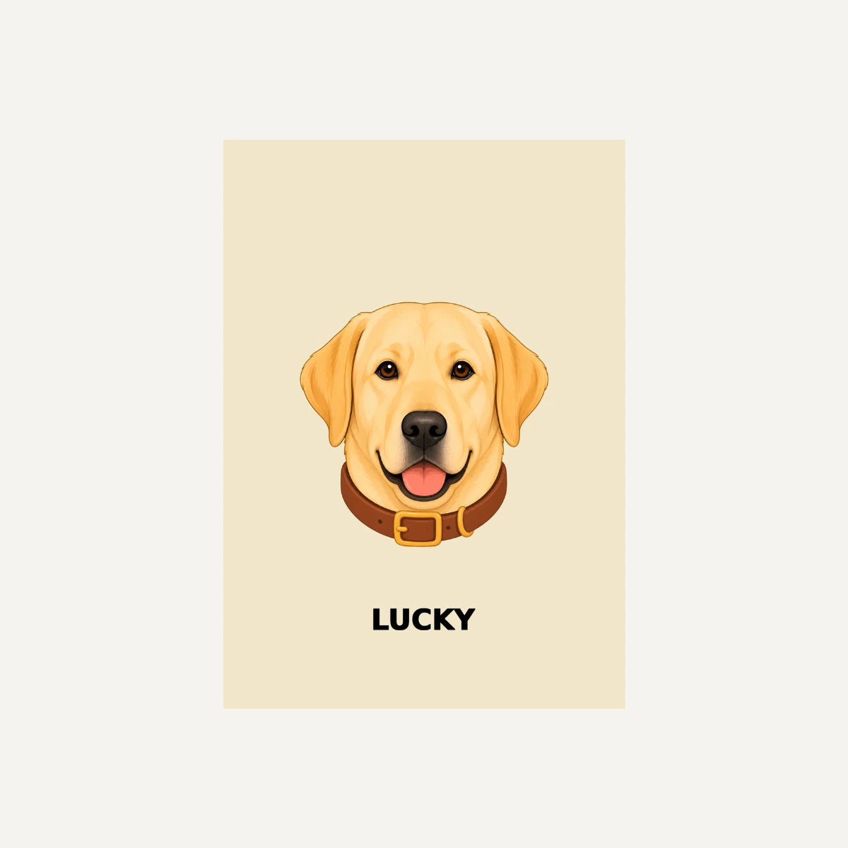 Personalised Dog - Framed Print - Cream - Unframed print