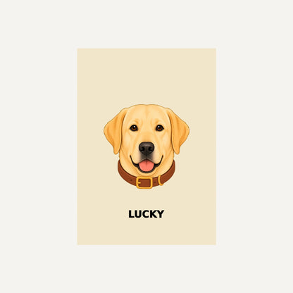 Personalised Dog - Framed Print - Cream - Unframed print
