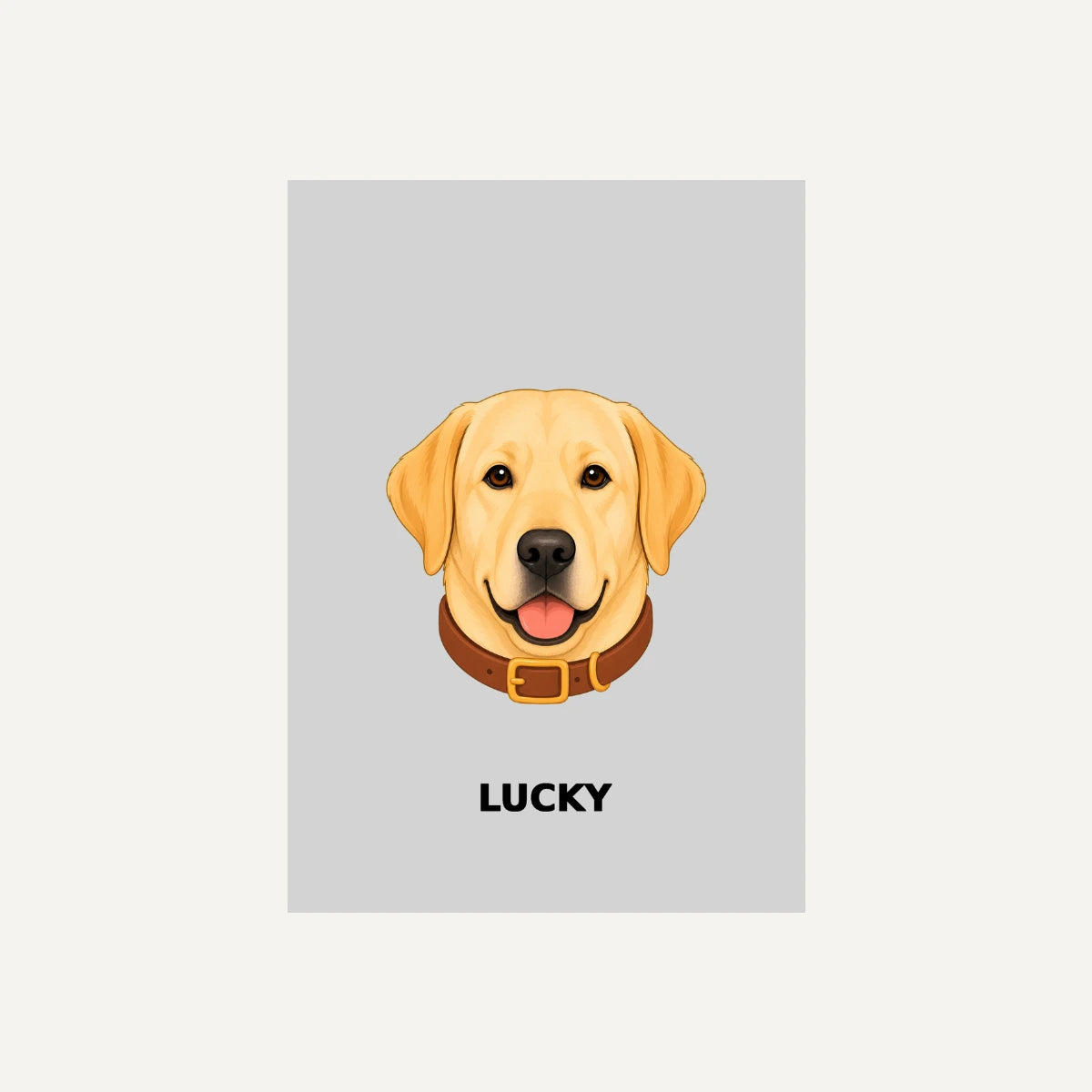 Personalised Dog - Framed Print - Grey - Unframed print