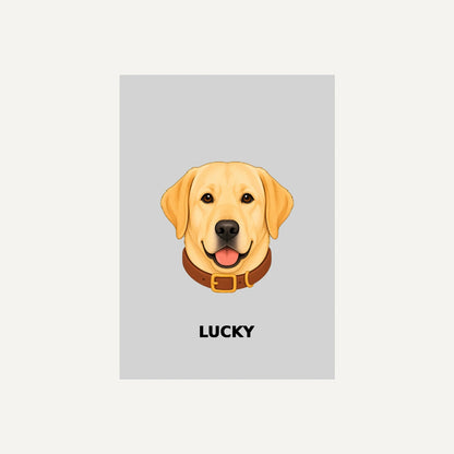 Personalised Dog - Framed Print - Grey - Unframed print