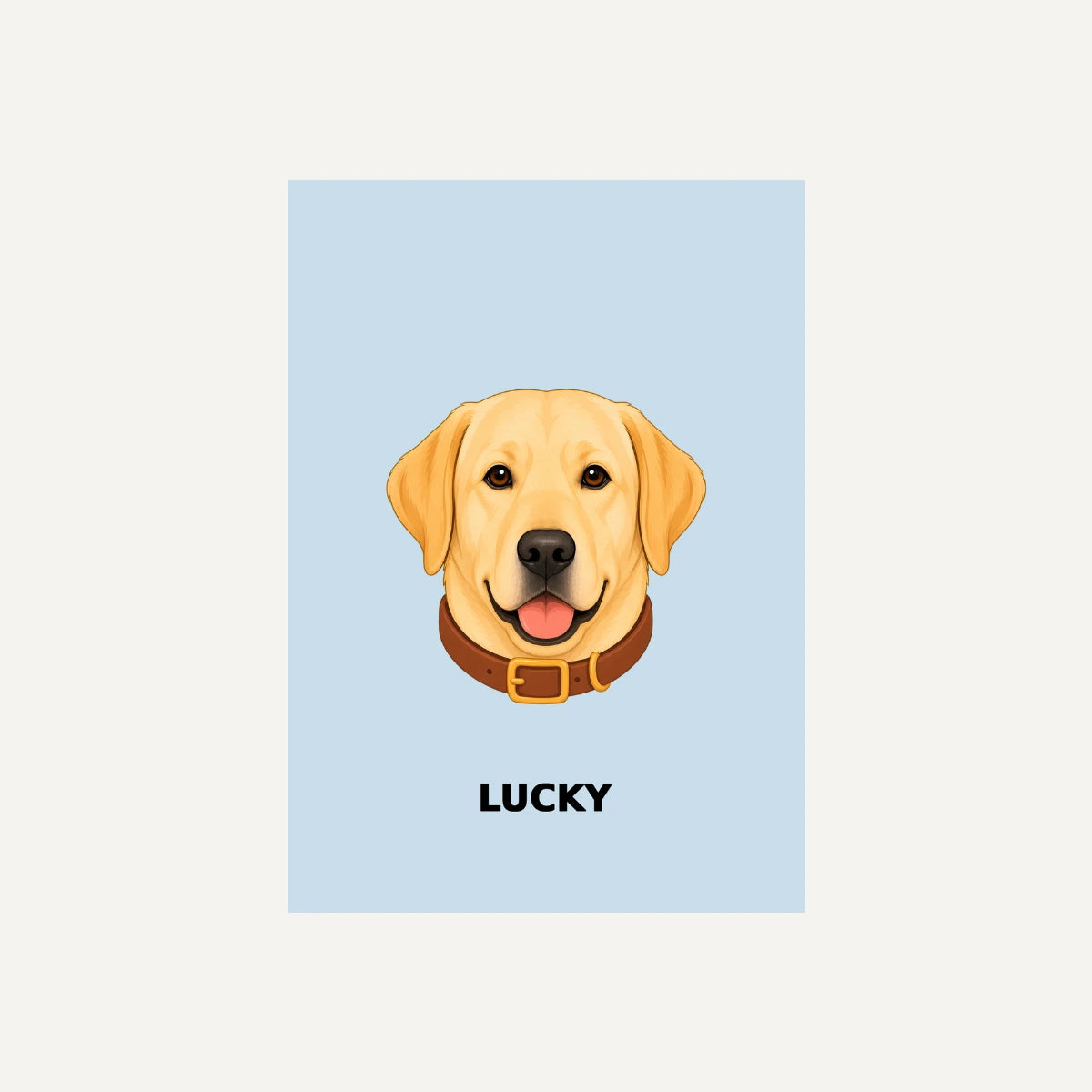 Personalised Dog - Framed Print - Light Blue - Unframed print