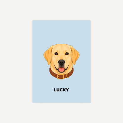 Personalised Dog - Framed Print - Light Blue - Unframed print