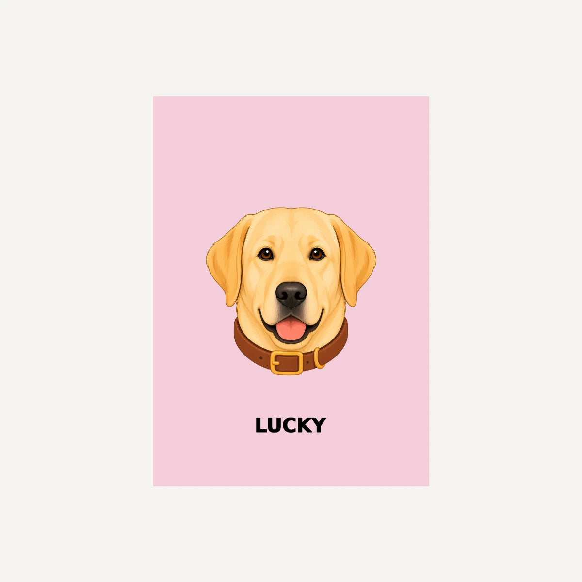 Personalised Dog - Framed Print - Light Pink - Unframed print