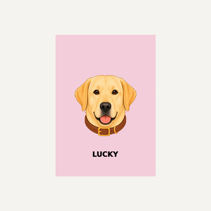 Personalised Dog - Framed Print - Light Pink - Unframed print