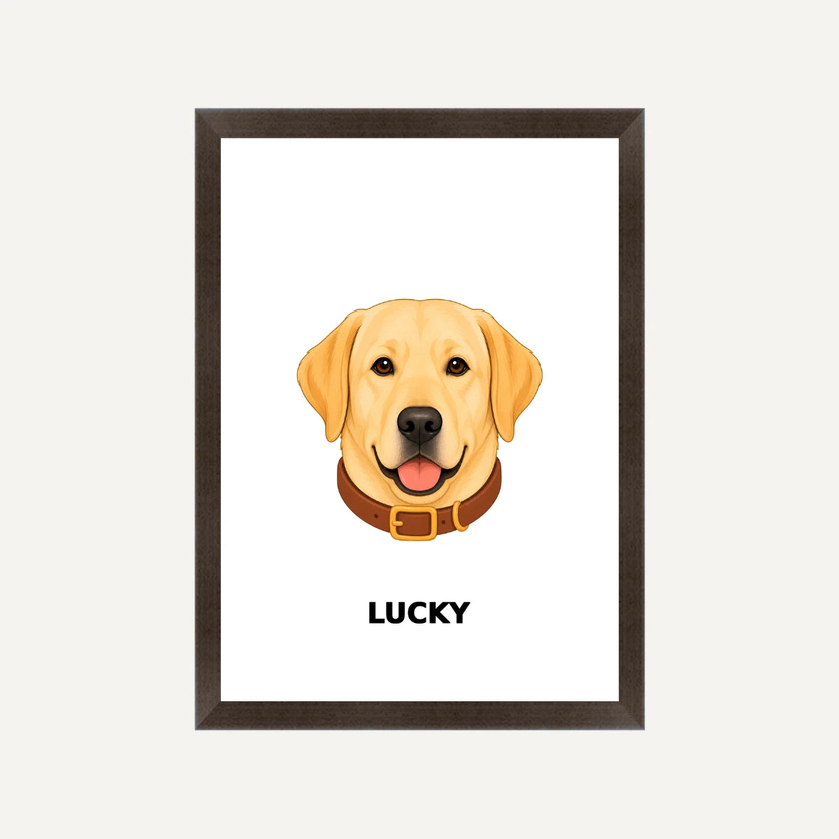 Personalised Dog - Framed Print - White - Black wood frame