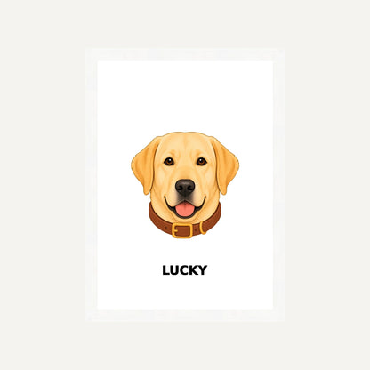 Personalised Dog - Framed Print - White - White wood frame