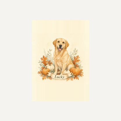 Autumn Pumpkin AI Dog Framed Print - Cream - Unframed print