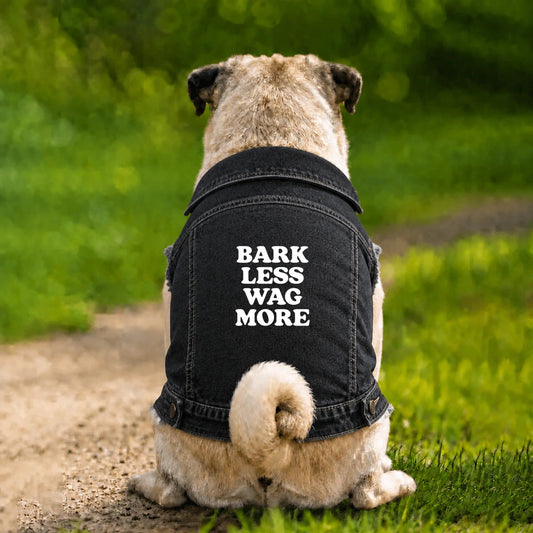 Dog Denim Jacket – Bark Less Wag More - Black - Garment preview