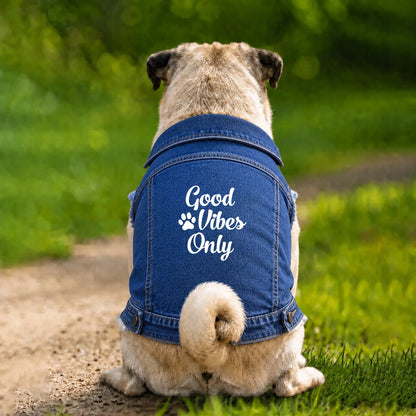 Dog Denim Jacket – Good Vibes Only - Indigo - Garment preview