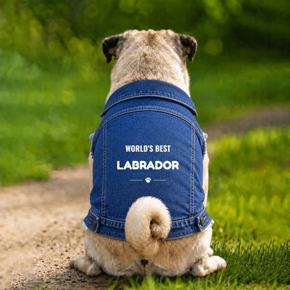 Personalised World’s Best Dog Breed Denim Jacket - Indigo - Garment preview