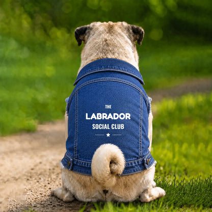 Personalised Dog Breed Social Club Denim Jacket - Indigo - Garment preview
