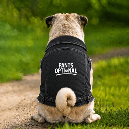 Dog Denim Jacket – Pants Optional - Black - Garment preview