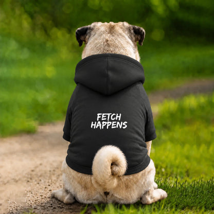 Dog Hoodie – Fetch Happens - Black - Garment preview