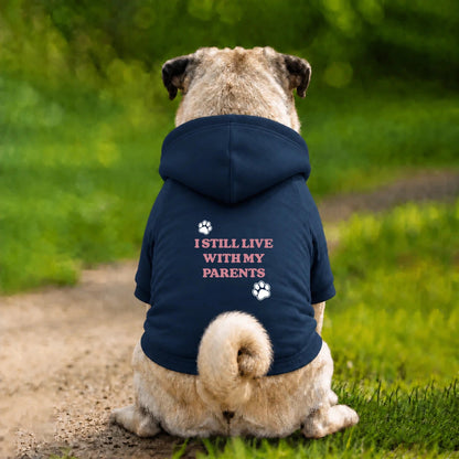 Dog Hoodie – I Still Live With My Parents - Navy - Garment preview