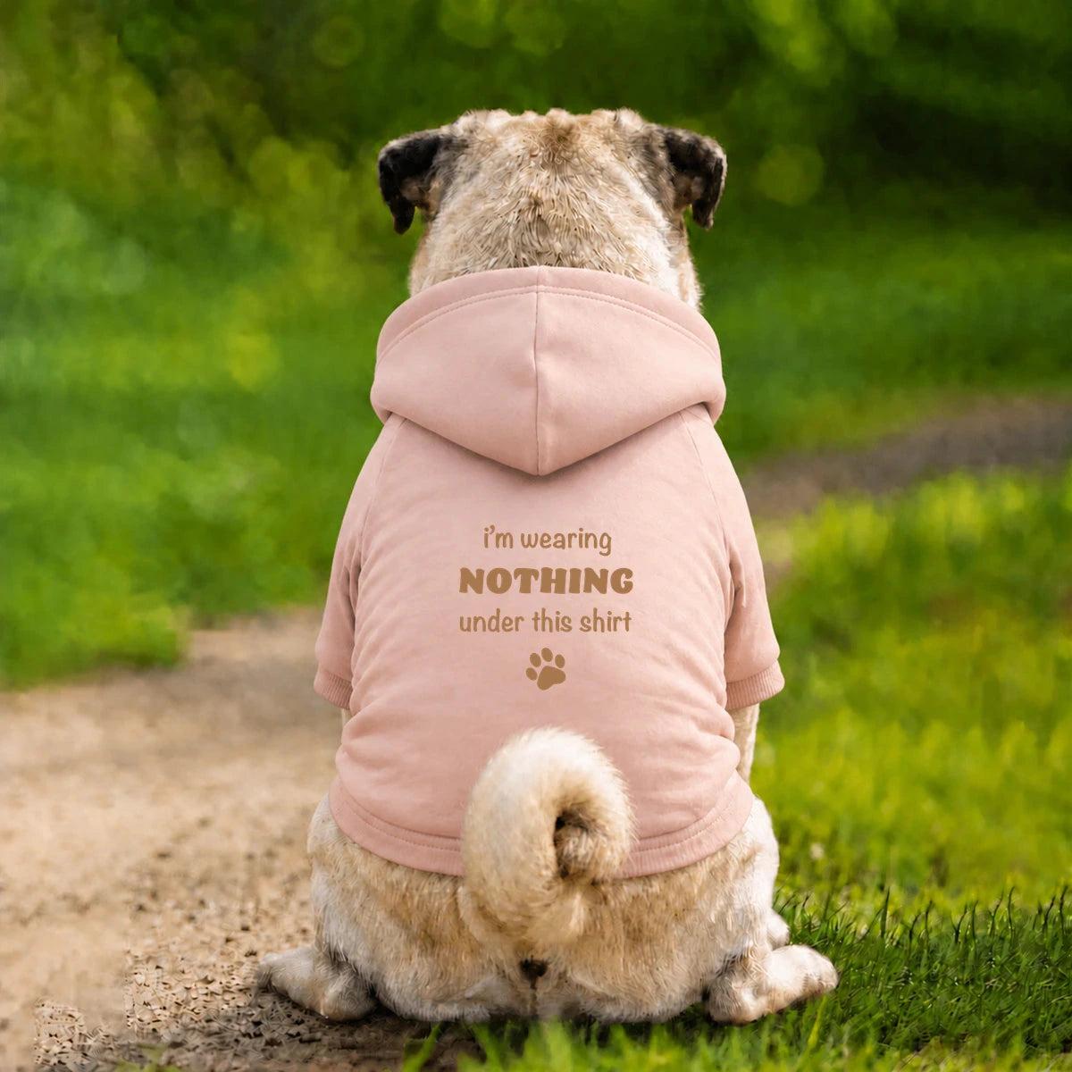 Dog Hoodie – I’m Wearing Nothing Under This Shirt - Pink - Garment preview