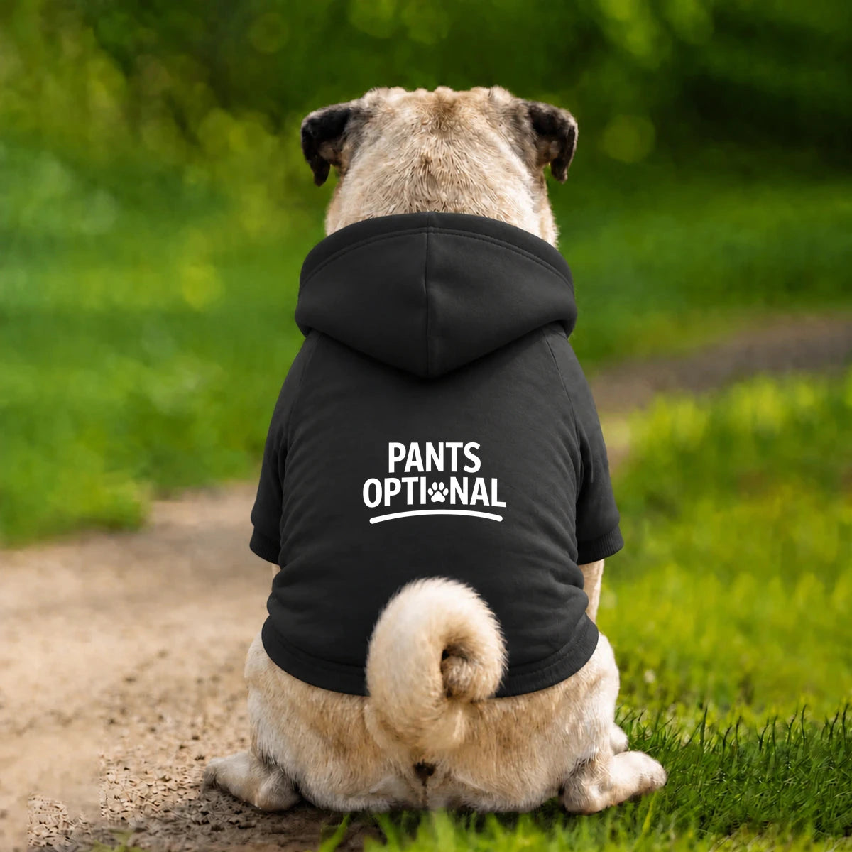 Dog Hoodie – Pants Optional - Black - Garment preview