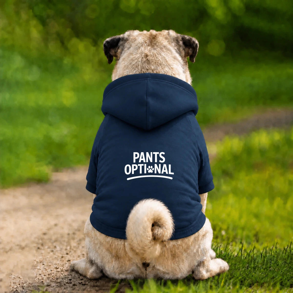 Dog Hoodie – Pants Optional - Navy - Garment preview