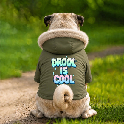 Dog Parka Jacket – Drool Is Cool - Khaki - Garment preview