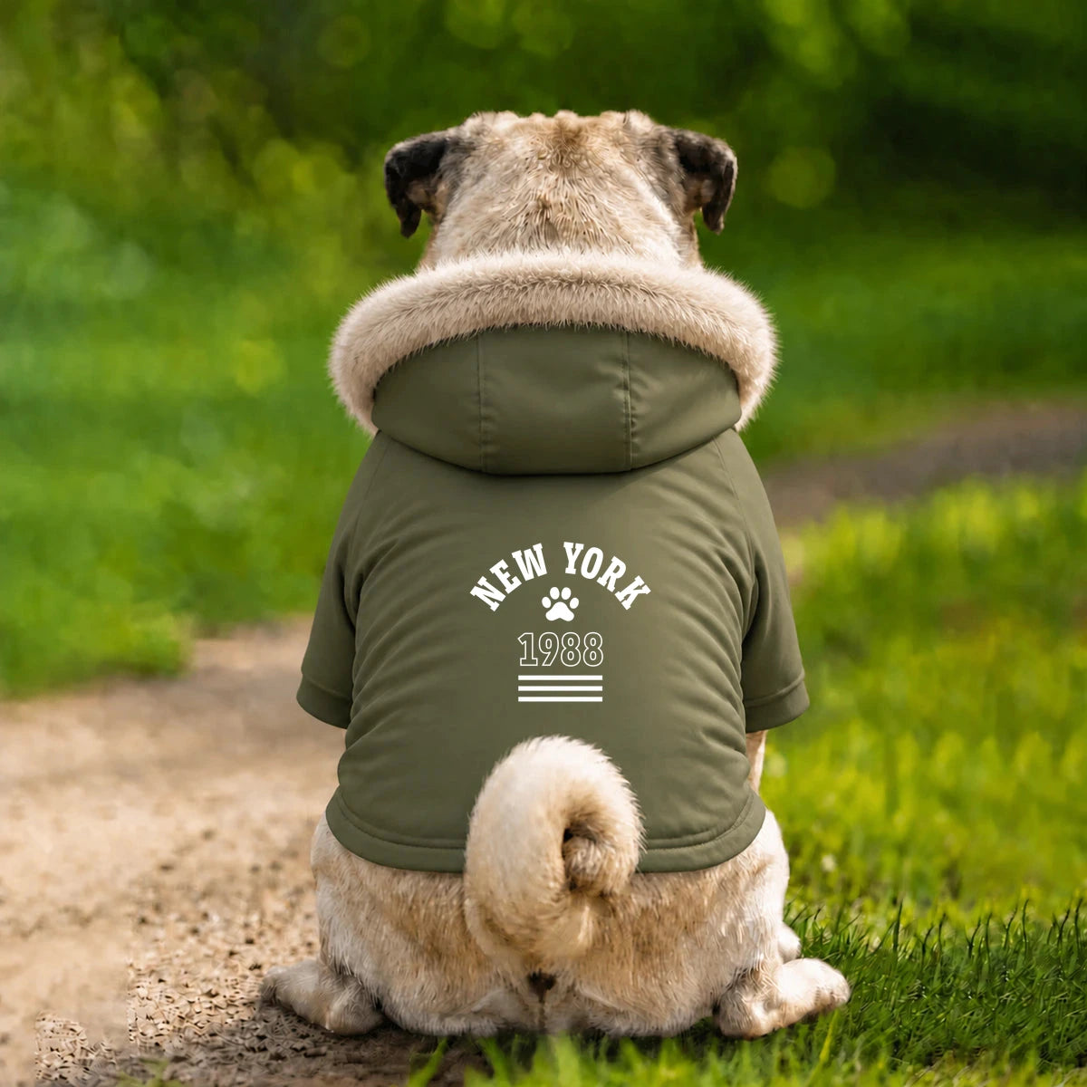 Dog Parka Jacket – New York - Khaki - Garment preview
