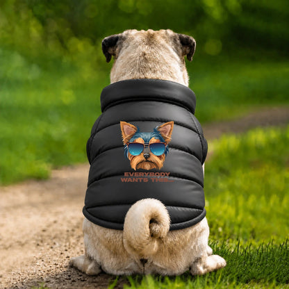 Dog Puffer Jacket – Everybody Wants This - Black - Garment preview
