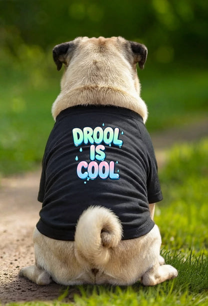 Dog T-Shirt – Drool Is Cool - Black - Garment preview