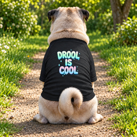 Dog T-Shirt – Drool Is Cool - Black - Garment preview