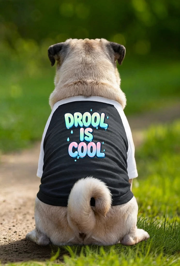 Dog T-Shirt – Drool Is Cool - Black/White - Garment preview