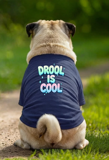 Dog T-Shirt – Drool Is Cool - Navy - Garment preview