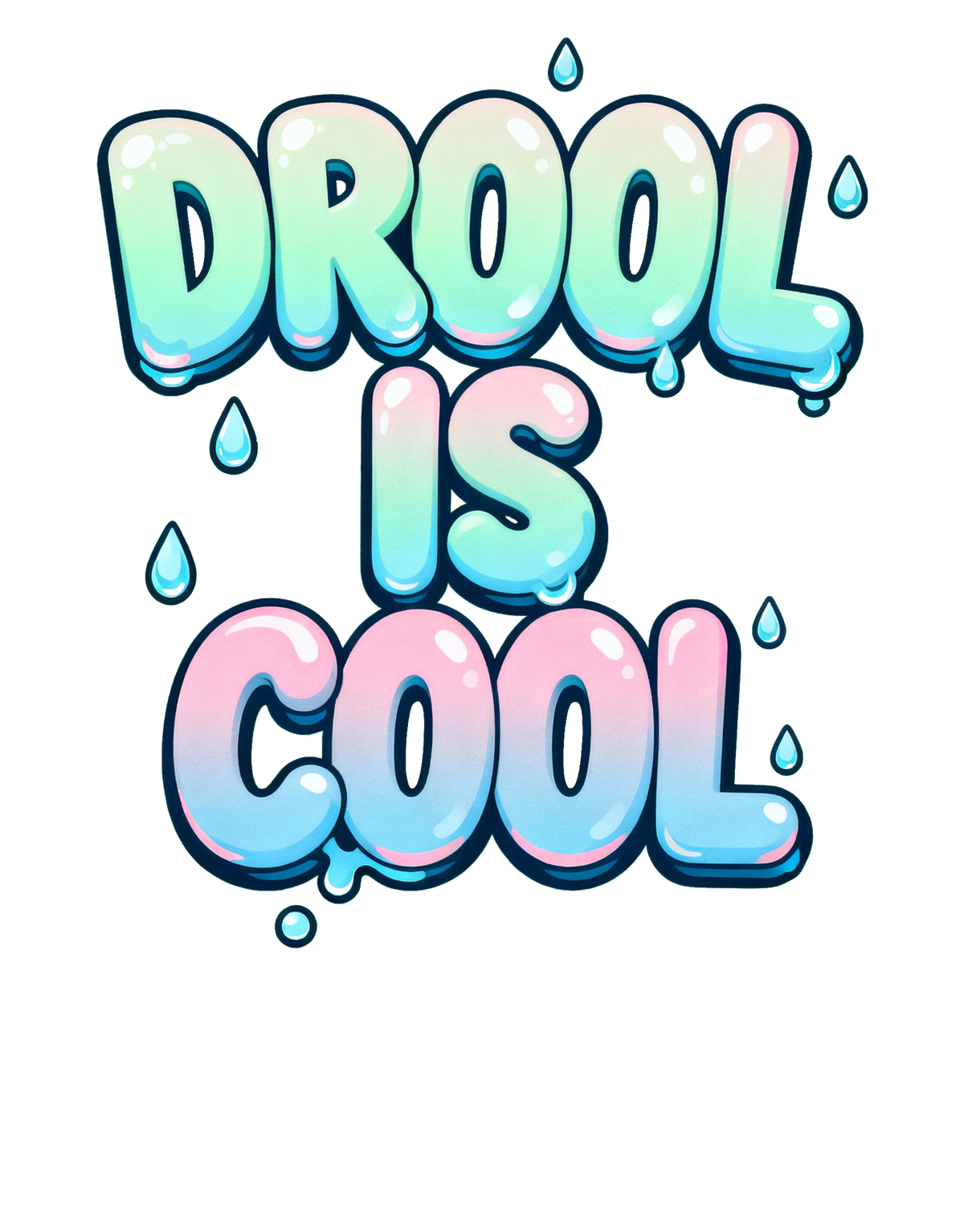 Dog T-Shirt – Drool Is Cool - Navy - Production artwork
