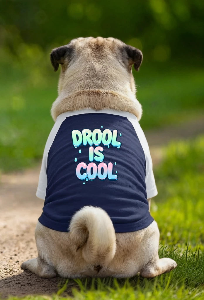 Dog T-Shirt – Drool Is Cool - Navy/White - Garment preview