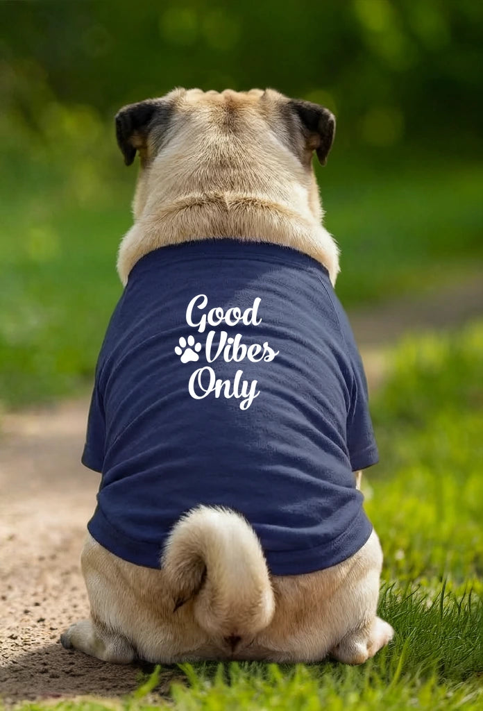 Dog T-Shirt – Good Vibes Only - Navy - Garment preview