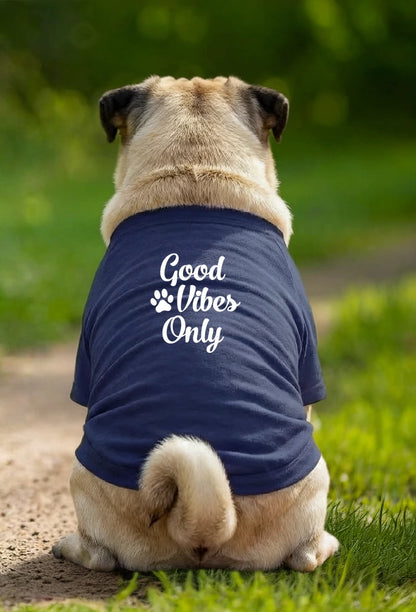 Dog T-Shirt – Good Vibes Only - Navy - Garment preview