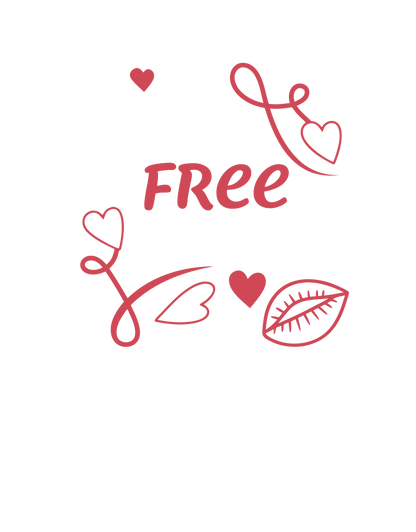Dog T-Shirt – I Give Free Kisses - Pink/White - Production artwork