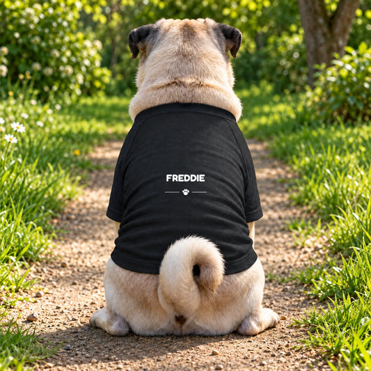 Personalised Dog Name Raglan T-Shirt - Black - Garment preview
