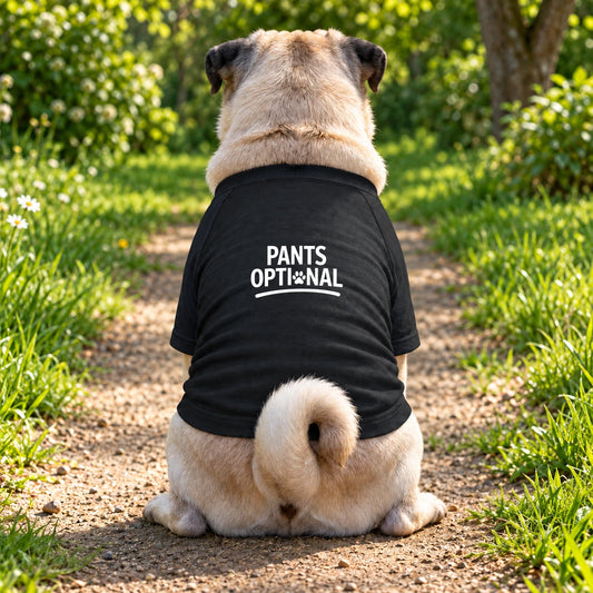 Dog T-Shirt – Pants Optional - Black - Garment preview