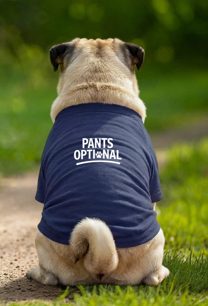 Dog T-Shirt – Pants Optional - Navy - Garment preview