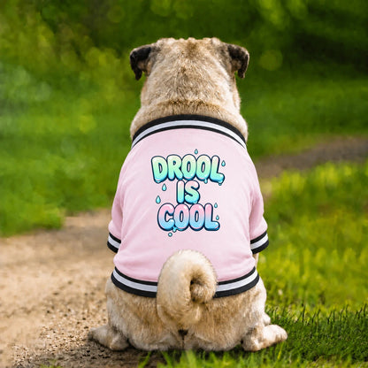 Dog Varsity Jacket – Drool Is Cool - Pink - Garment preview
