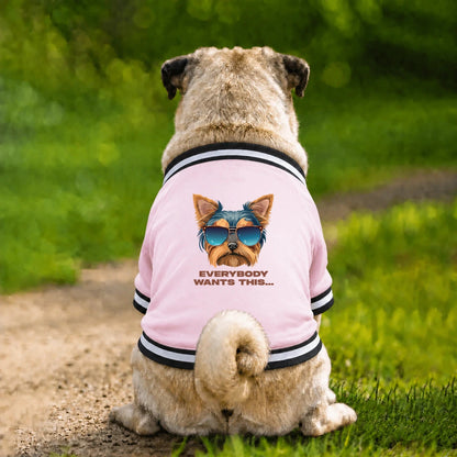 Dog Varsity Jacket – Everybody Wants This - Pink - Garment preview