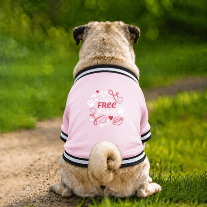 Dog Varsity Jacket – I Give Free Kisses - Pink - Garment preview