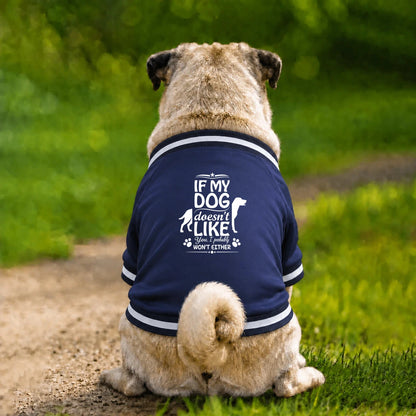 Dog Varsity Jacket – If My Dog Doesn’t Like You - Navy - Garment preview